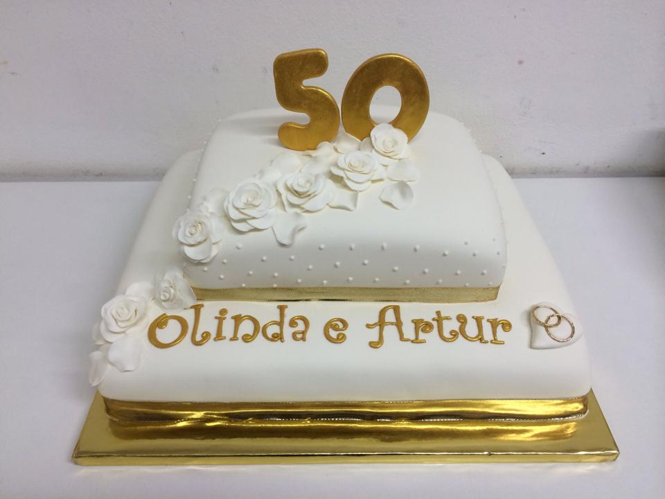 Cake Design - Bolo de Casamento de 50 Anos